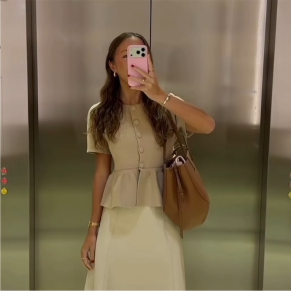 ZARA NWT Peplum Short Sleeve Cardigan - Picture 4 of 6